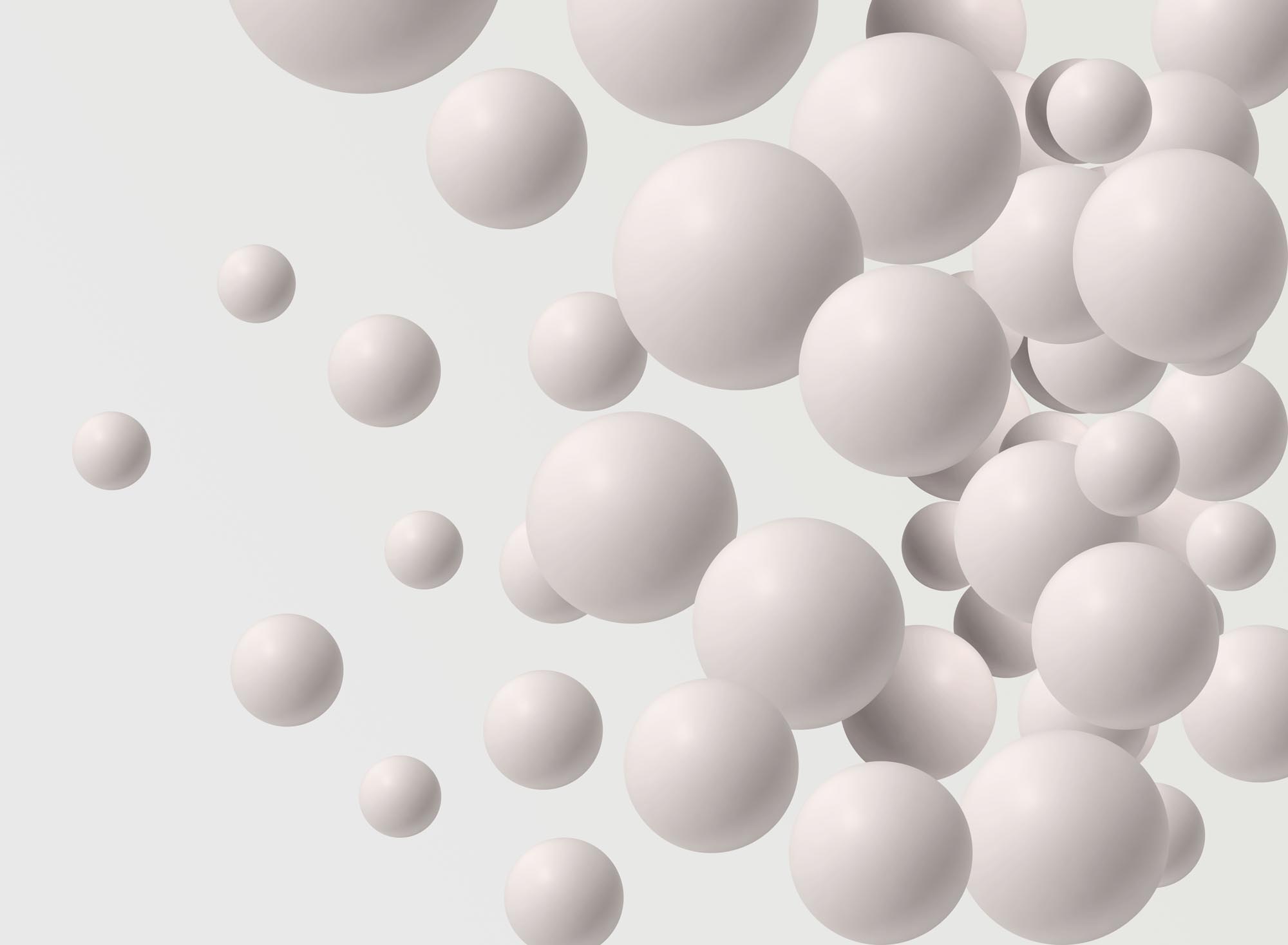 Абстракция белые шары 5-237