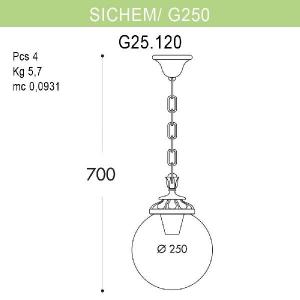 Уличный подвесной светильник Globe 250 G25.120.000.BXE27