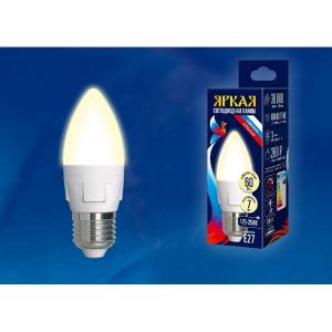 Лампочка светодиодная  LED-C37 7W/WW/E27/FR PLP01WH картон