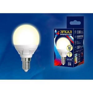Лампочка светодиодная  LED-G45 7W/WW/E14/FR PLP01WH картон